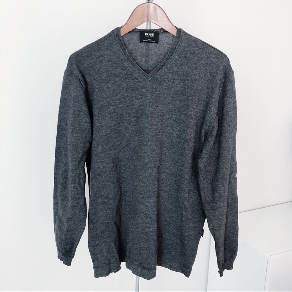 NWOT Size 34 Hugo Boss Men’s Charcoal Grey Sweater